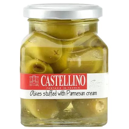 CASTELLINO Olives stuffed with Parmesan Cream - 280g (9.8oz) - Pinocchio's Pantry - Authentic Italian Food