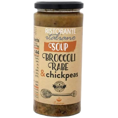 RISTORANTE ITALIANO Broccoli Rabe & Chickpea Soup - 530g (18.7oz) - Pinocchio's Pantry - Authentic Italian Food