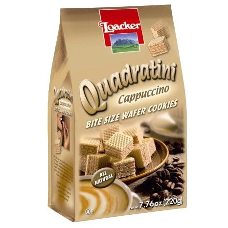 LOACKER Quadratini Cappuccino Wafers - 220g (7.76oz) - Pinocchio's Pantry - Authentic Italian Food