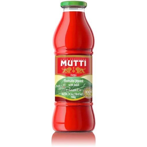MUTTI Tomato Puree Passata with Basil - 700g (24.5oz) - Pinocchio's Pantry - Authentic Italian Food