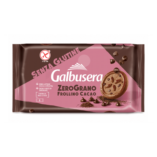 GALBUSERA Gluten Free Zerograno Shortbread Cookies with Cocoa