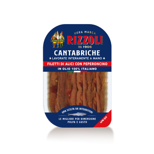 RIZZOLI Cantabrian Anchovy Fillets with Pepper in Olive Oil
