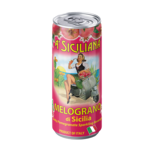 A’ SICILIANA (Sicilian Melograno) Pomegranate Soda - 330ml (11.15fl. oz) - Pinocchio's Pantry - Authentic Italian Food