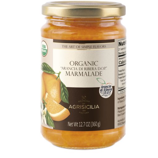 AGRISICILIA Organic Ribera D.O.P. Orange Marmalade - 360g (12.7oz) - Pinocchio's Pantry - Authentic Italian Food