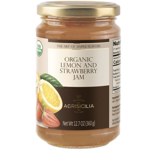 AGRISICILIA Organic Strawberry & Lemon Marmalade - 360g (12.7oz) - Pinocchio's Pantry - Authentic Italian Food