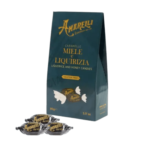 AMARELLI Honey & Licorice Candies - 90g (3.1oz) - Pinocchio's Pantry - Authentic Italian Food