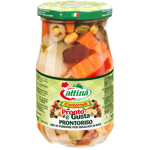 ATTINÀ & FORTI ProntoRiso Vegetables Mix for Rice Salad in Oil - 280g (9.8oz) - Pinocchio's Pantry - Authentic Italian Food