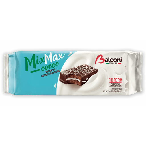 BALCONI Mix Max Coconut Cake Snacks - 10 count - Pinocchio's Pantry - Authentic Italian Food