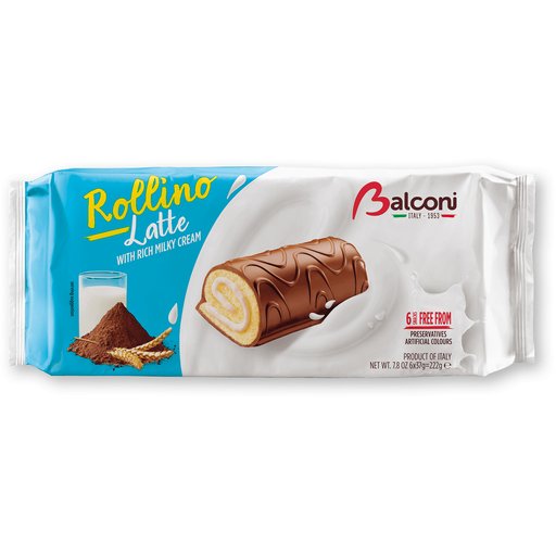 BALCONI Rollino Milk Cake Snacks - 6 count - Pinocchio's Pantry - Authentic Italian Food