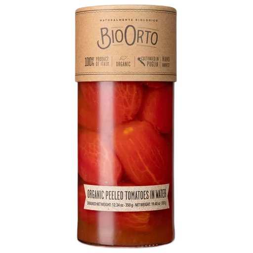 BIO ORTO Organic Whole Peeled Tomatoes in Water - 550g (19.40oz) - Pinocchio's Pantry - Authentic Italian Food