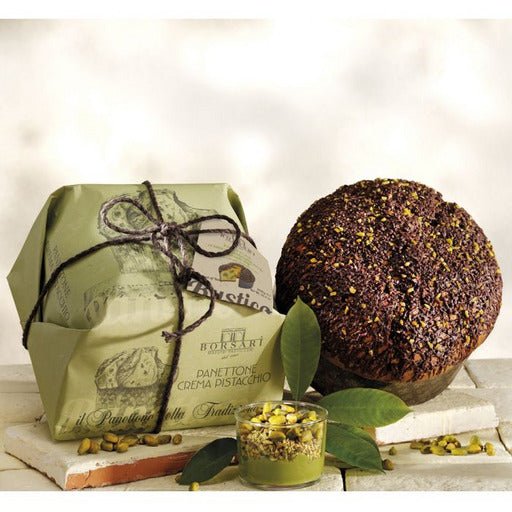 BORSARI Panettone with Pistachio Cream - 1kg (2.2lb) - Pinocchio's Pantry - Authentic Italian Food