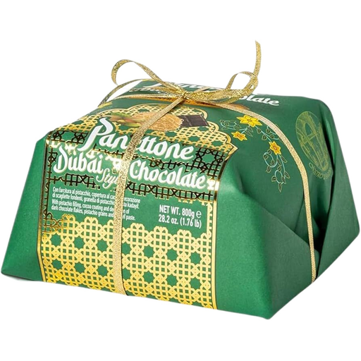 CHIOSTRO DI SARONNO Dubai Chocolate Style Panettone - 800g (28.2oz) - Pinocchio's Pantry - Authentic Italian Food
