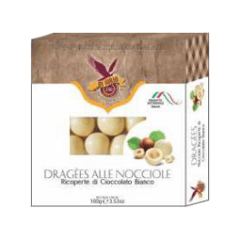 DI IORIO Hazelnuts White Chocolate Coated - 100g (3.53oz) - Pinocchio's Pantry - Authentic Italian Food