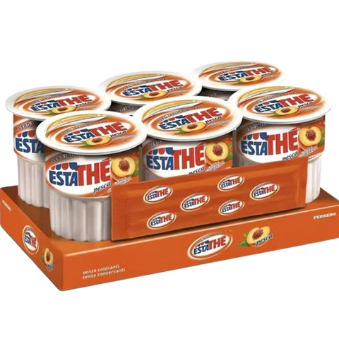 ESTATHÈ Peach Iced Tea - 6 count - 200ml (6.8fl. oz) each - Pinocchio's Pantry - Authentic Italian Food