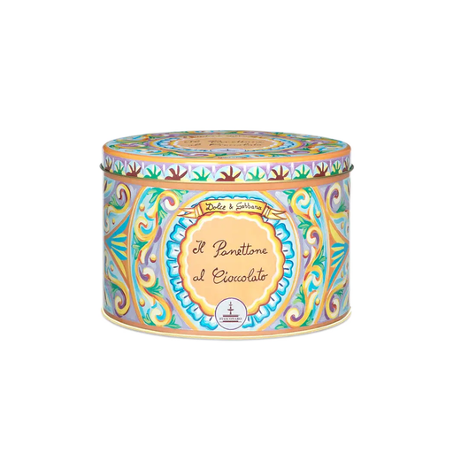 FIASCONARO Panettone with Chocolate - Dolce & Gabbana Tin - 500g (17.6 oz) - Pinocchio's Pantry - Authentic Italian Food