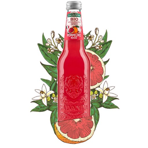 GALVANINA Organic Red Grapefruit Sparkling Soda with Pulp - 355ml (12fl. oz) - Pinocchio's Pantry - Authentic Italian Food