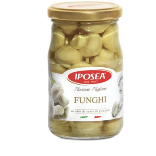 IPOSEA Whole Mushrooms in Oil - 314g (11oz) - Pinocchio's Pantry - Authentic Italian Food