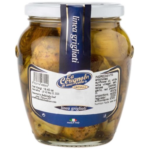 LA CERIGNOLA Whole Grilled Artichokes in Olive Oil - 580g (19.40oz) - Pinocchio's Pantry - Authentic Italian Food