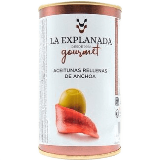 LA EXPLANADA Olives Stuffed with Anchovy - 350g (12.3oz) - Pinocchio's Pantry - Authentic Italian Food