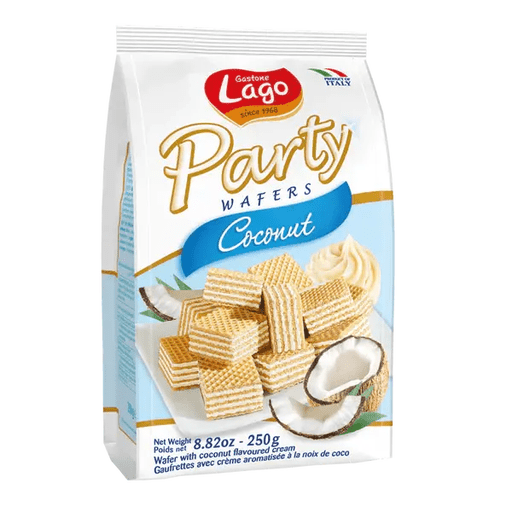 LAGO Coconut Party Wafers - 250g (8.82oz) - Pinocchio's Pantry - Authentic Italian Food