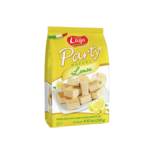 LAGO Lemon Party Wafers - 250g (8.82oz) - Pinocchio's Pantry - Authentic Italian Food