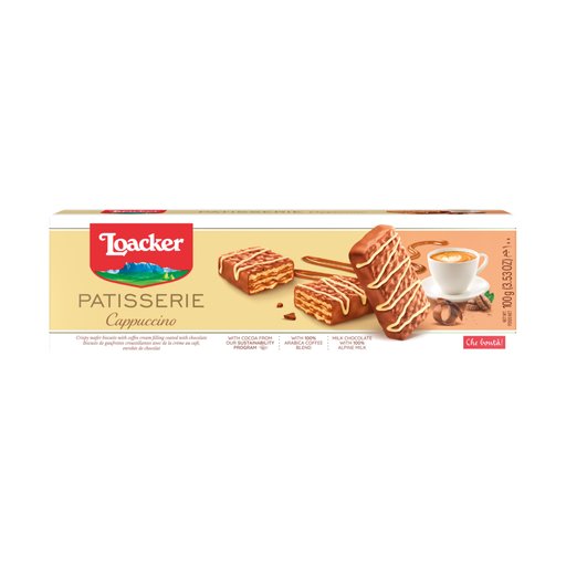 LOACKER Cappuccino Milk Chocolate Cookies - 100g (3.53oz) - Pinocchio's Pantry - Authentic Italian Food