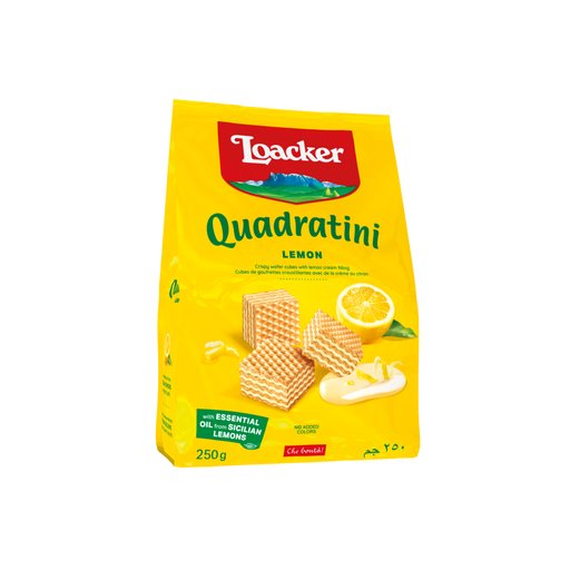 LOACKER Quadratini Lemon Wafers - 250g (8.82oz) - Pinocchio's Pantry - Authentic Italian Food