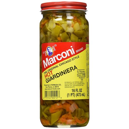 MARCONI Hot Giardiniera - 473g (16oz) - Pinocchio's Pantry - Authentic Italian Food