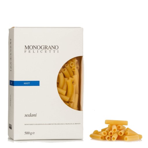 MONOGRANO FELICETTI Organic Matt Sedani Pasta - 500g (1.1lb) - Pinocchio's Pantry - Authentic Italian Food