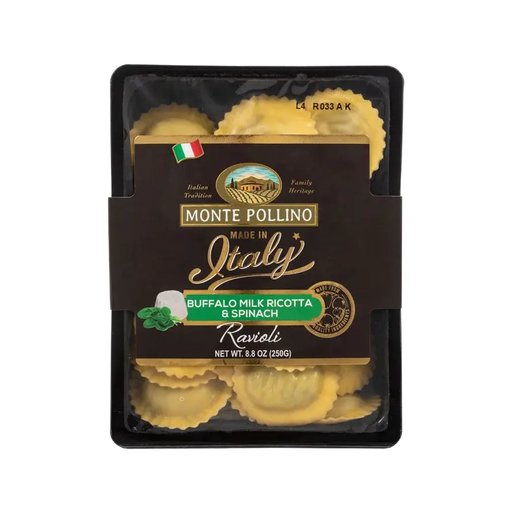 MONTE POLLINO Buffalo Ricotta & Spinach Ravioli - 250g (8.8oz) - Pinocchio's Pantry - Authentic Italian Food