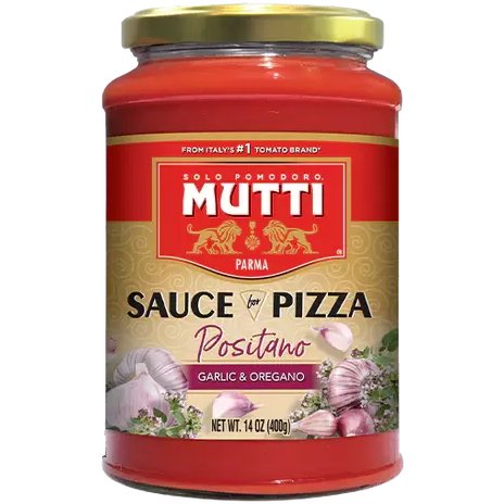 MUTTI Positano Garlic & Oregano Pizza Sauce - 400g (14oz) - Pinocchio's Pantry - Authentic Italian Food