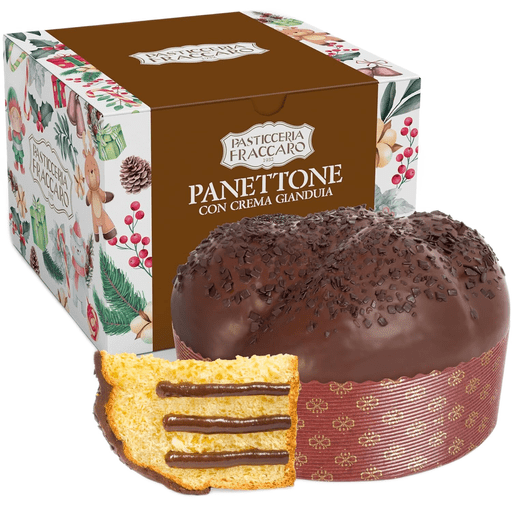 PASTICCERIA FRACCARO Panettone with Gianduja Cream - 750g (26.4oz) - Pinocchio's Pantry - Authentic Italian Food