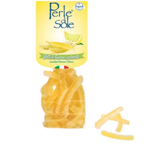 PERLE DI SOLE Candied Lemon Peels - 100g (3.52oz) - Pinocchio's Pantry - Authentic Italian Food