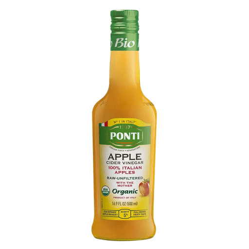 PONTI 100% Italian Organic Apple Cider Vinegar - 500ml (16.9fl. oz) - Pinocchio's Pantry - Authentic Italian Food