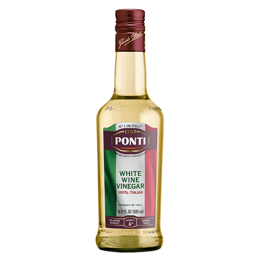 PONTI 100% Italian White Wine Vinegar - 500ml (16.9fl. oz) - Pinocchio's Pantry - Authentic Italian Food
