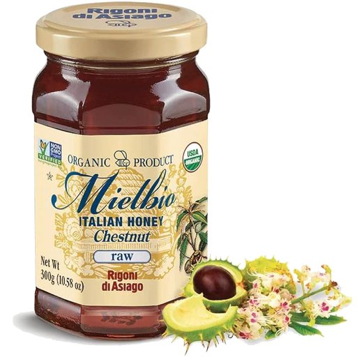 RIGONI Mielbio Organic Chestnut Honey - 300g (10.5oz) - Pinocchio's Pantry - Authentic Italian Food