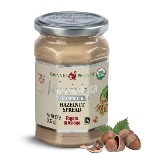 RIGONI Nocciolata Bianca Organic Hazelnut Spread - 250g (8.82oz) - Pinocchio's Pantry - Authentic Italian Food