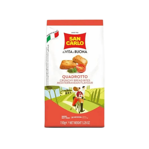 SAN CARLO Quadrotto Mediterranean Flavor - 150g (5.29oz) - Pinocchio's Pantry - Authentic Italian Food
