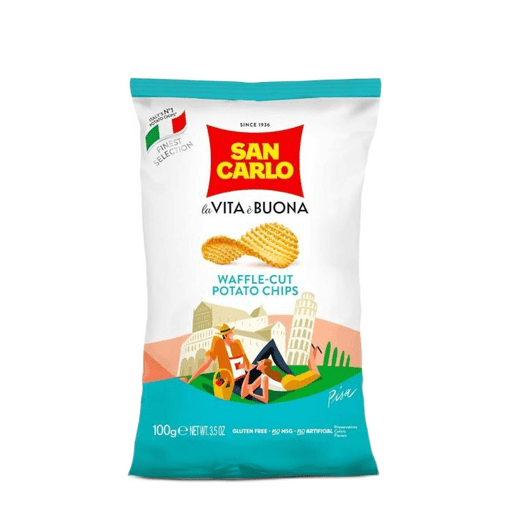 SAN CARLO Waffle - Cut Potato Chips - 100g (3.5oz) - Pinocchio's Pantry - Authentic Italian Food