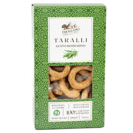TARALL’ORO Taralli Rosemary Flavor - 200g (7.04oz) - Pinocchio's Pantry - Authentic Italian Food
