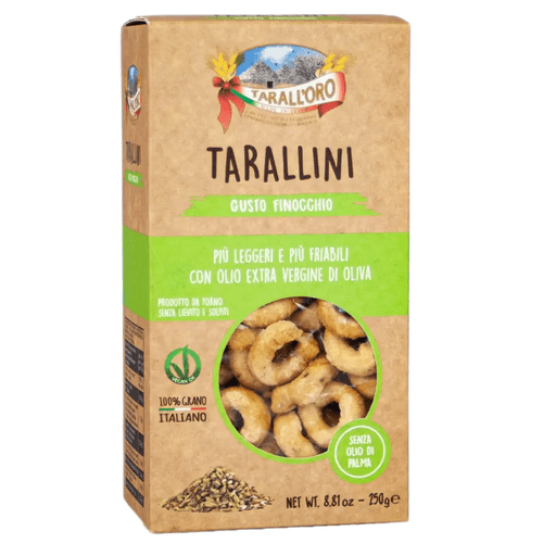 TARALL’ORO Taralli with Fennel Seeds - 250g (8.8oz) - Pinocchio's Pantry - Authentic Italian Food