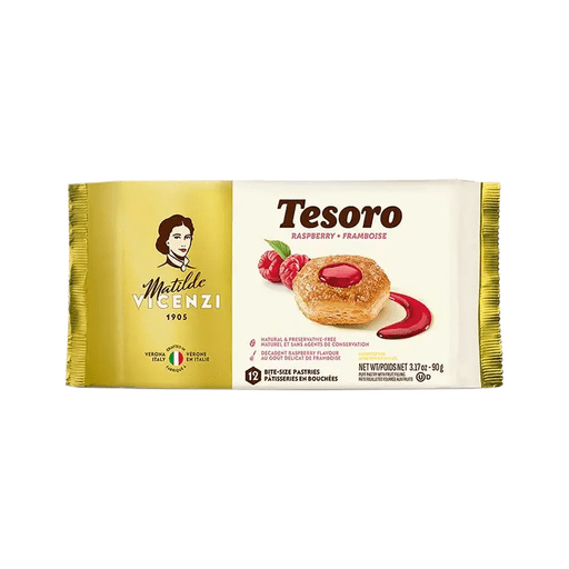 VICENZI Tesoro Raspberry Puff Pastry - 90g (3.17oz) - Pinocchio's Pantry - Authentic Italian Food