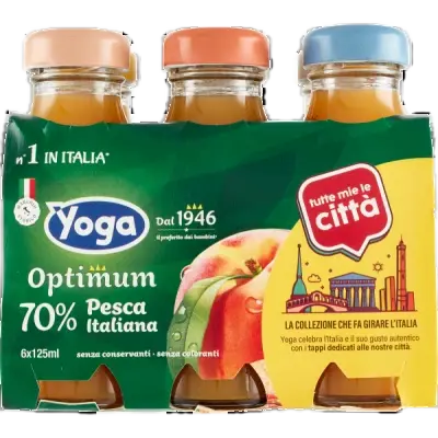 YOGA Peach Nectar Optimum - 6 count - 125ml (4.2fl oz) each - Pinocchio's Pantry - Authentic Italian Food