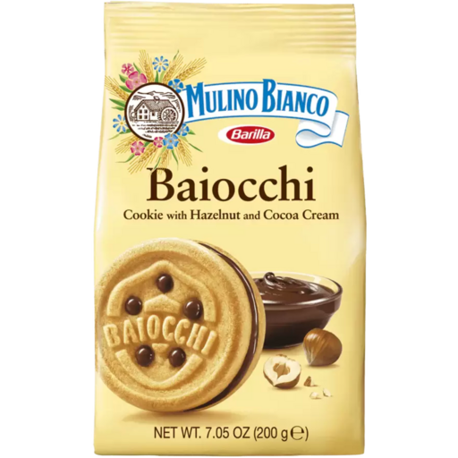 MULINO BIANCO Baiocchi - biscuits miettes à la crème de noisette et cacao  260g (1 paquet)