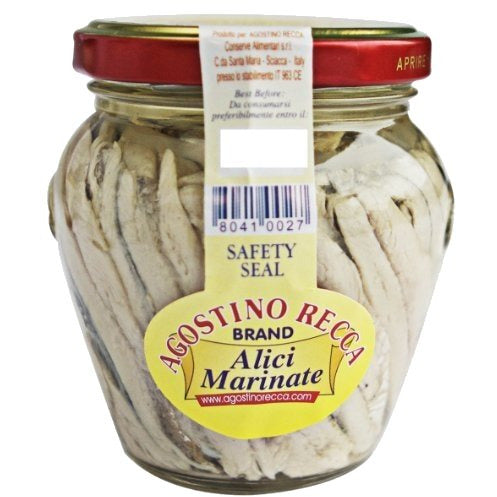 AGOSTINO RECCA Marinated White Anchovy Fillets - 200g (7.05oz) - Pinocchio's Pantry - Authentic Italian Food
