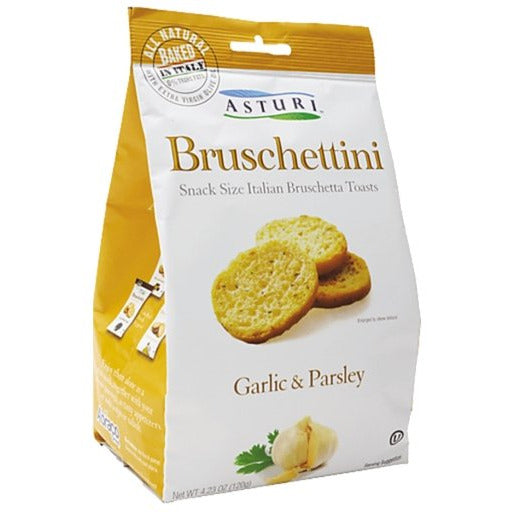 ASTURI Bruschettini Garlic & Parsley - 120g (4.23oz) - Pinocchio's Pantry - Authentic Italian Food