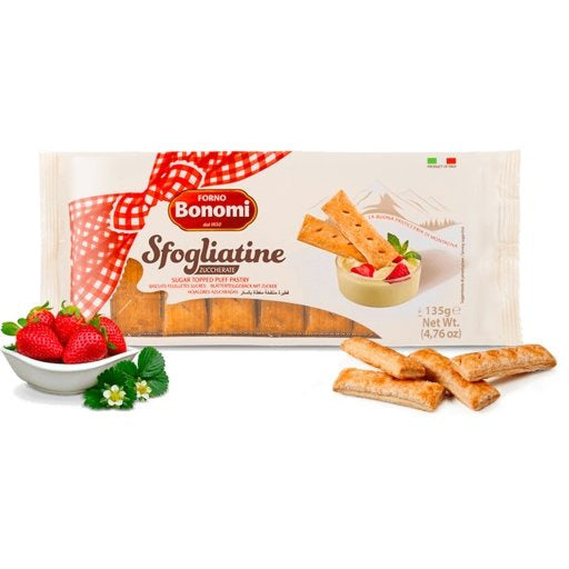 BONOMI Sfogliatine Zuccherate (Italian Sugar-Coated Puff Pastry) - 200g (7oz) - Pinocchio's Pantry - Authentic Italian Food