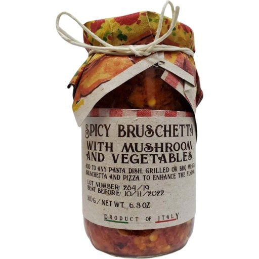 CRITELLI Spicy Bruschetta Sauce With Mushroom and Vegetables - 180g (6.3oz) - Pinocchio's Pantry - Authentic Italian Food