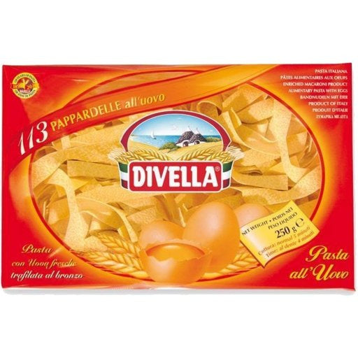 DIVELLA Egg Pappardelle - 250g (8.8oz) - Pinocchio's Pantry - Authentic Italian Food