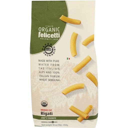 FELICETTI Organic Rigati Pasta - 454g (1lb) - Pinocchio's Pantry - Authentic Italian Food